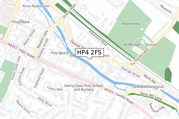 HP4 2FS map - large scale - OS Open Zoomstack (Ordnance Survey)