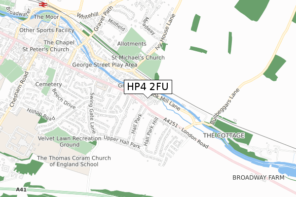 HP4 2FU map - small scale - OS Open Zoomstack (Ordnance Survey)