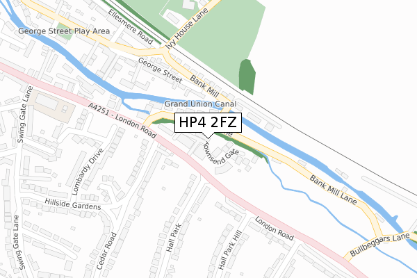 HP4 2FZ map - large scale - OS Open Zoomstack (Ordnance Survey)