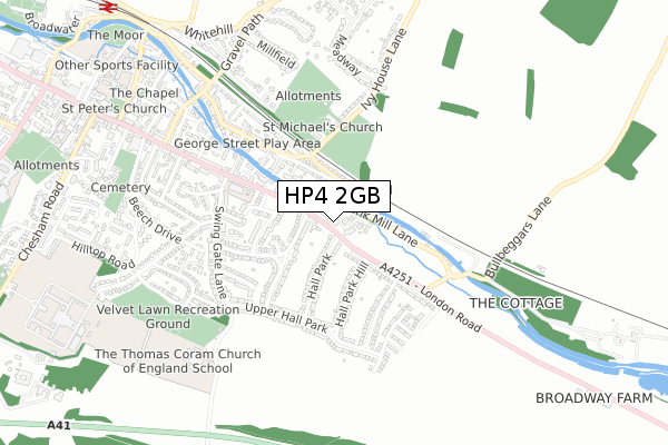 HP4 2GB map - small scale - OS Open Zoomstack (Ordnance Survey)