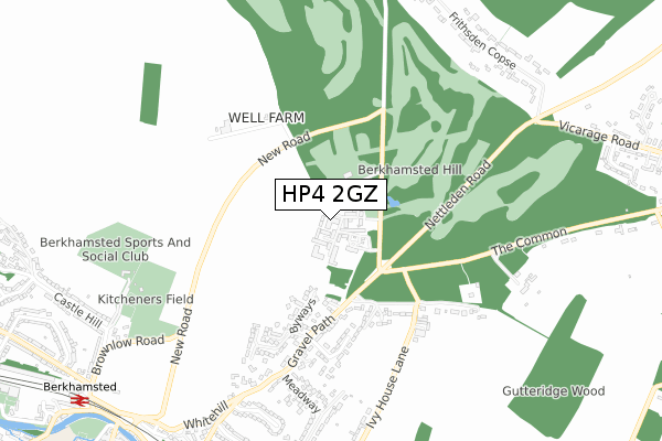 HP4 2GZ map - small scale - OS Open Zoomstack (Ordnance Survey)