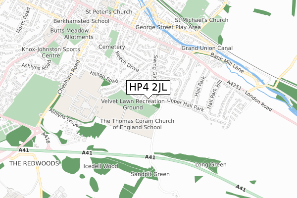 HP4 2JL map - small scale - OS Open Zoomstack (Ordnance Survey)