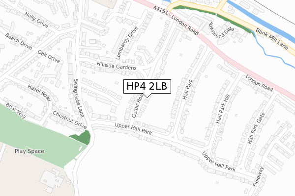 HP4 2LB map - large scale - OS Open Zoomstack (Ordnance Survey)