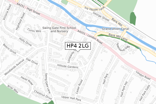 HP4 2LG map - large scale - OS Open Zoomstack (Ordnance Survey)