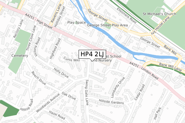 HP4 2LJ map - large scale - OS Open Zoomstack (Ordnance Survey) HP4 2LJ map - large scale - OS Open Zoomstack (Ordnance Survey)