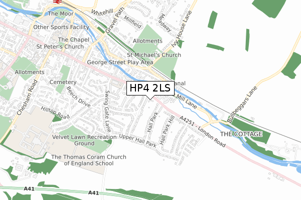 HP4 2LS map - small scale - OS Open Zoomstack (Ordnance Survey)