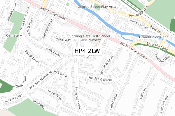 HP4 2LW map - large scale - OS Open Zoomstack (Ordnance Survey)