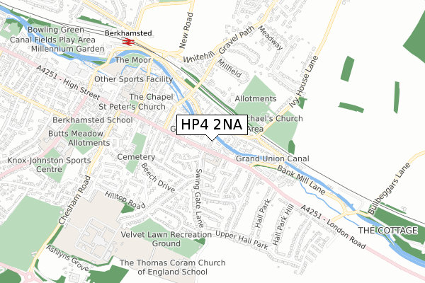 HP4 2NA map - small scale - OS Open Zoomstack (Ordnance Survey)