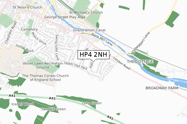 HP4 2NH map - small scale - OS Open Zoomstack (Ordnance Survey)