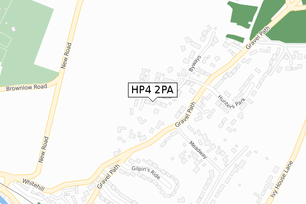 HP4 2PA map - large scale - OS Open Zoomstack (Ordnance Survey)