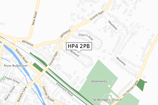HP4 2PB map - large scale - OS Open Zoomstack (Ordnance Survey)