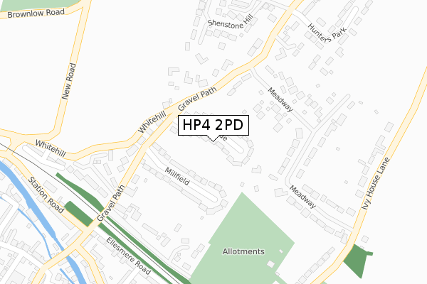 HP4 2PD map - large scale - OS Open Zoomstack (Ordnance Survey)