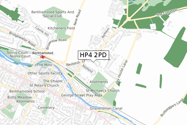 HP4 2PD map - small scale - OS Open Zoomstack (Ordnance Survey)