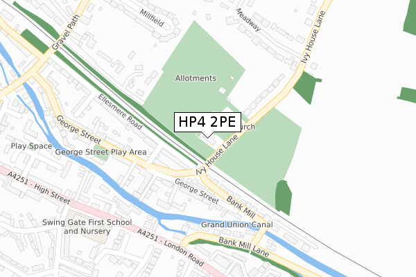 HP4 2PE map - large scale - OS Open Zoomstack (Ordnance Survey)