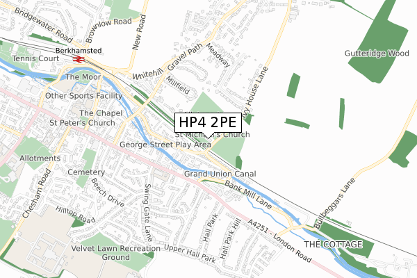 HP4 2PE map - small scale - OS Open Zoomstack (Ordnance Survey)