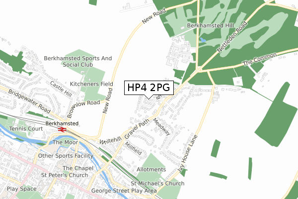 HP4 2PG map - small scale - OS Open Zoomstack (Ordnance Survey)