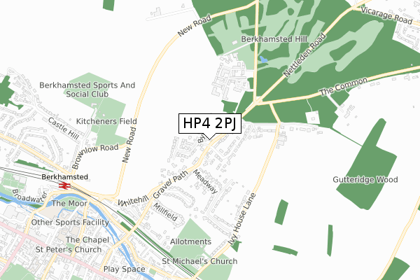 HP4 2PJ map - small scale - OS Open Zoomstack (Ordnance Survey)