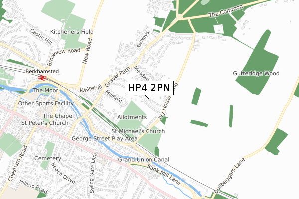 HP4 2PN map - small scale - OS Open Zoomstack (Ordnance Survey)