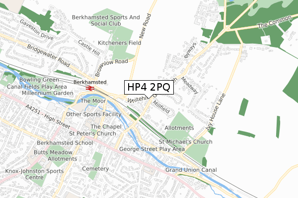 HP4 2PQ map - small scale - OS Open Zoomstack (Ordnance Survey) HP4 2PQ map - small scale - OS Open Zoomstack (Ordnance Survey)
