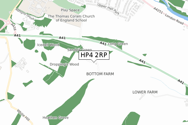 HP4 2RP map - small scale - OS Open Zoomstack (Ordnance Survey)