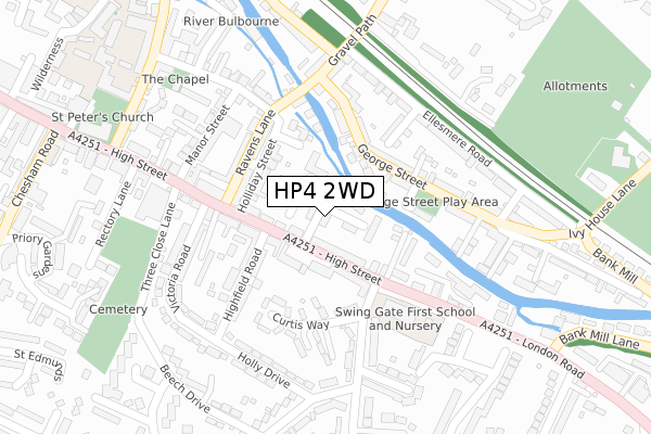 HP4 2WD map - large scale - OS Open Zoomstack (Ordnance Survey)