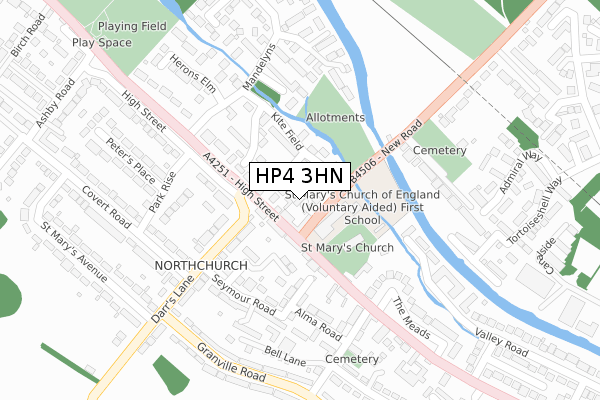 HP4 3HN map - large scale - OS Open Zoomstack (Ordnance Survey)