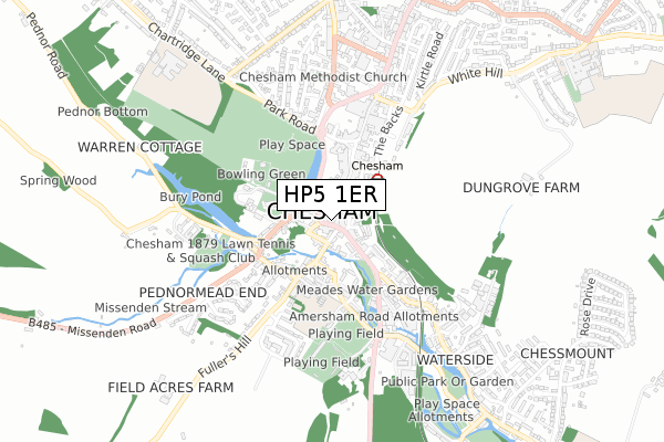 HP5 1ER map - small scale - OS Open Zoomstack (Ordnance Survey)