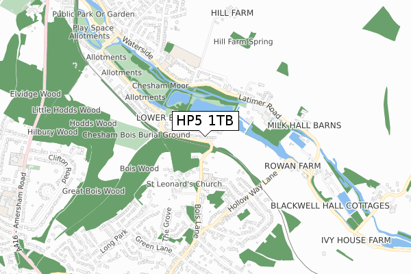 HP5 1TB map - small scale - OS Open Zoomstack (Ordnance Survey)