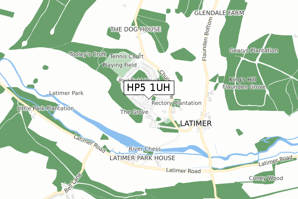 HP5 1UH map - small scale - OS Open Zoomstack (Ordnance Survey)