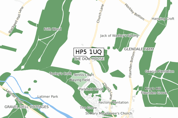 HP5 1UQ map - small scale - OS Open Zoomstack (Ordnance Survey)