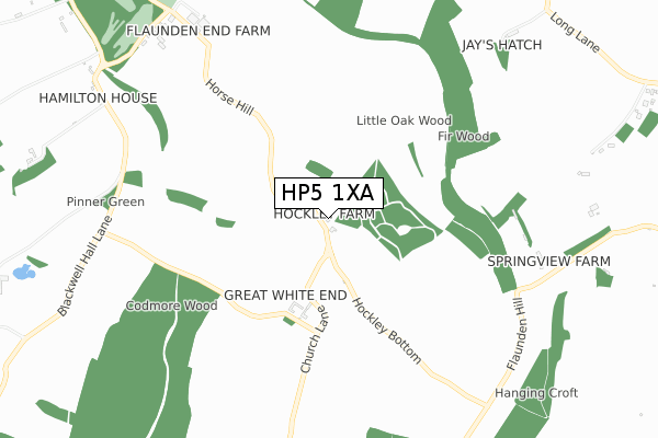 HP5 1XA map - small scale - OS Open Zoomstack (Ordnance Survey)