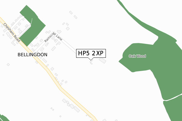 HP5 2XP map - large scale - OS Open Zoomstack (Ordnance Survey)