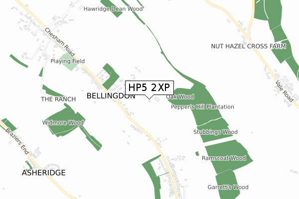 HP5 2XP map - small scale - OS Open Zoomstack (Ordnance Survey)