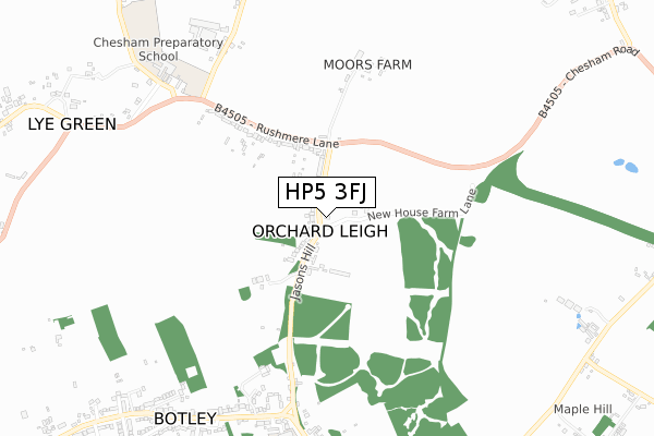 HP5 3FJ map - small scale - OS Open Zoomstack (Ordnance Survey)