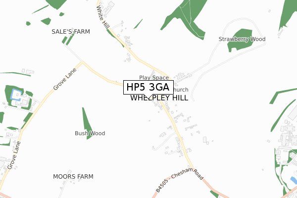 HP5 3GA map - small scale - OS Open Zoomstack (Ordnance Survey)