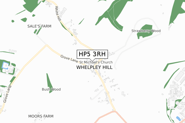 HP5 3RH map - small scale - OS Open Zoomstack (Ordnance Survey)