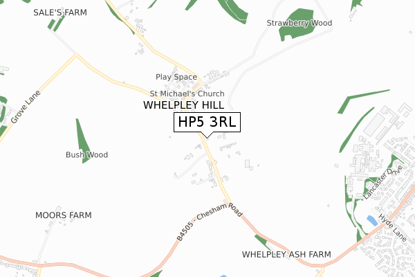 HP5 3RL map - small scale - OS Open Zoomstack (Ordnance Survey)