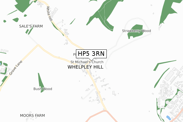 HP5 3RN map - small scale - OS Open Zoomstack (Ordnance Survey)