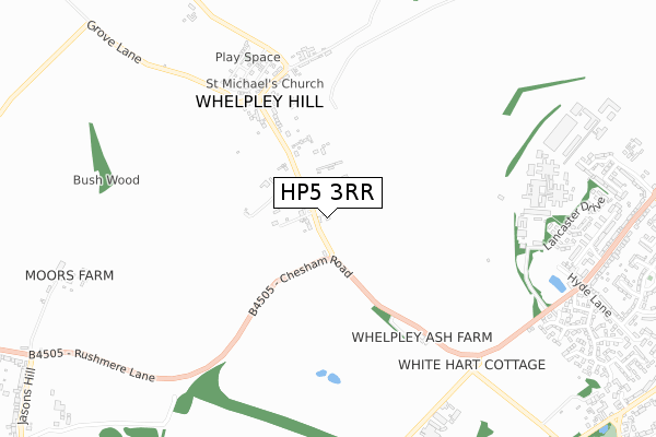 HP5 3RR map - small scale - OS Open Zoomstack (Ordnance Survey)