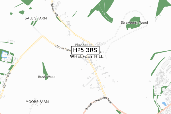 HP5 3RS map - small scale - OS Open Zoomstack (Ordnance Survey)