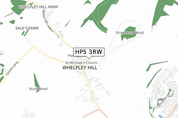 HP5 3RW map - small scale - OS Open Zoomstack (Ordnance Survey)