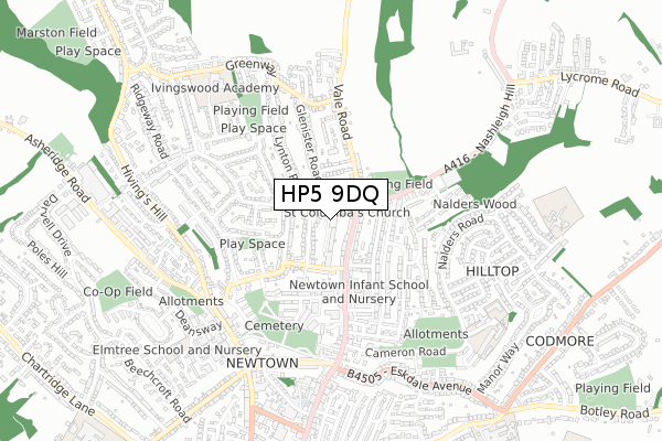 HP5 9DQ map - small scale - OS Open Zoomstack (Ordnance Survey) HP5 9DQ map - small scale - OS Open Zoomstack (Ordnance Survey)