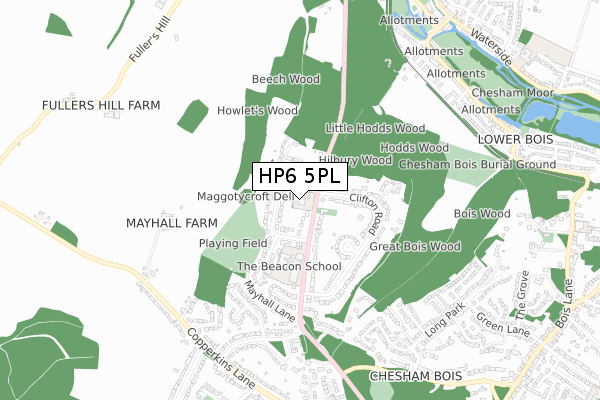 HP6 5PL map - small scale - OS Open Zoomstack (Ordnance Survey)