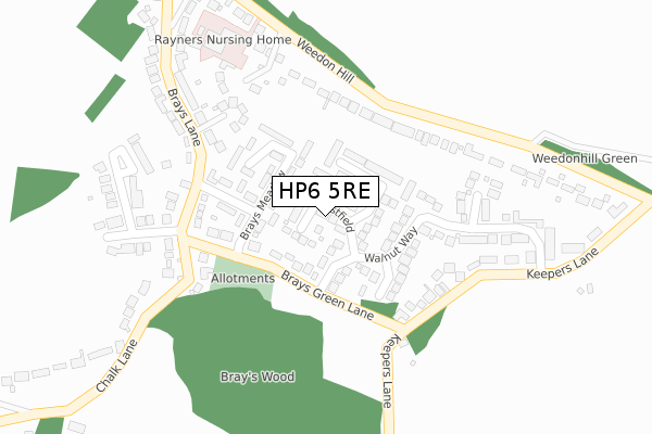 HP6 5RE map - large scale - OS Open Zoomstack (Ordnance Survey)