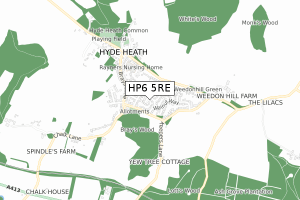 HP6 5RE map - small scale - OS Open Zoomstack (Ordnance Survey)