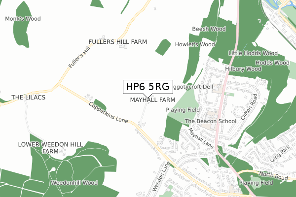 HP6 5RG map - small scale - OS Open Zoomstack (Ordnance Survey)