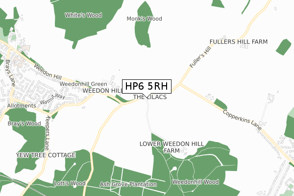 HP6 5RH map - small scale - OS Open Zoomstack (Ordnance Survey)