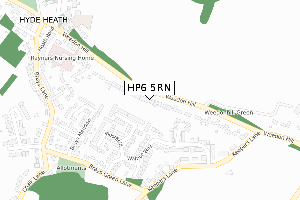 HP6 5RN map - large scale - OS Open Zoomstack (Ordnance Survey)