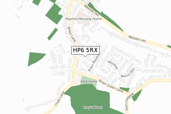 HP6 5RX map - large scale - OS Open Zoomstack (Ordnance Survey)