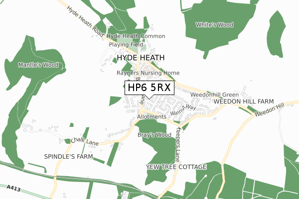 HP6 5RX map - small scale - OS Open Zoomstack (Ordnance Survey)